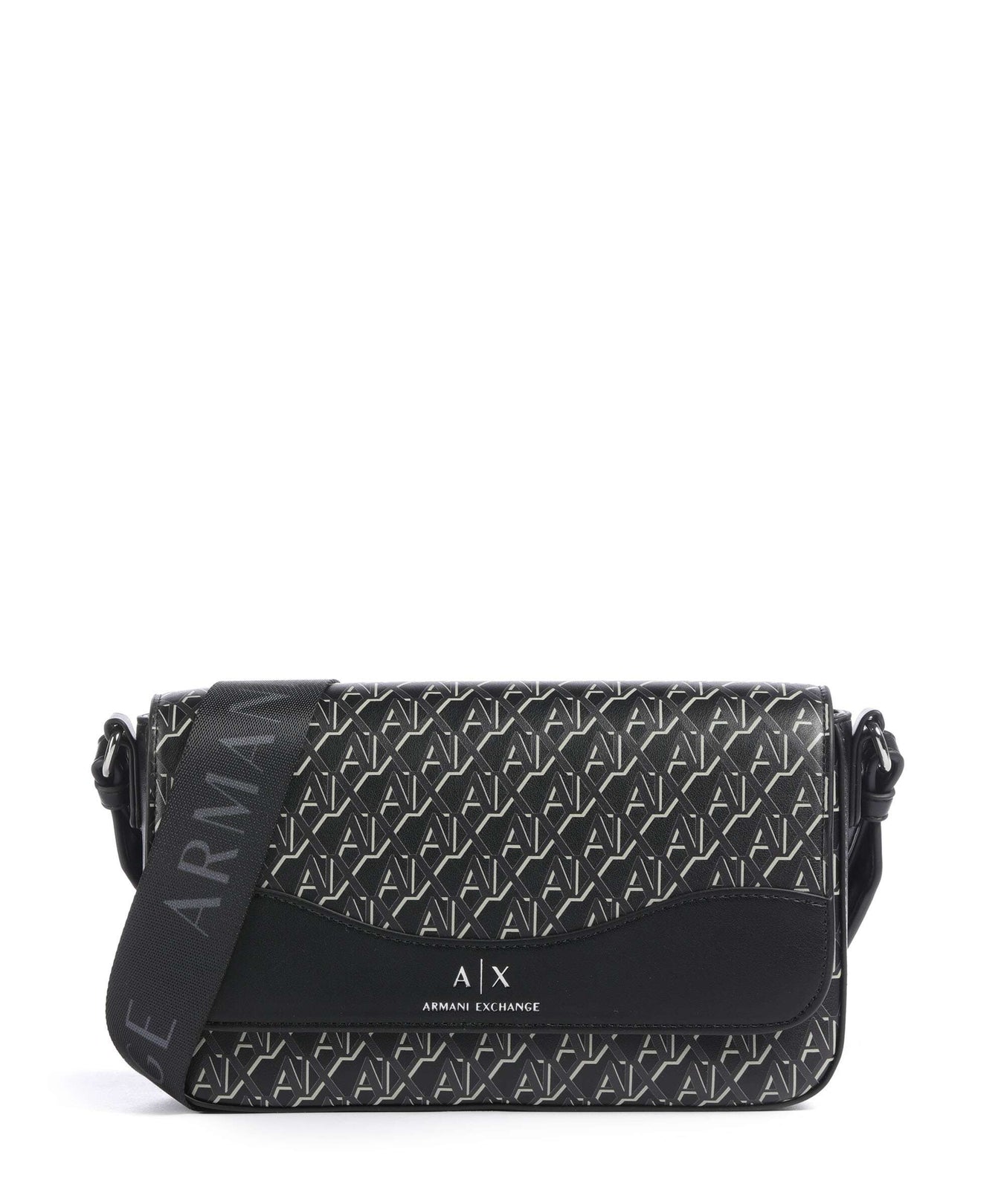 Armani Exchange Wave Monogram Crossbody bag black