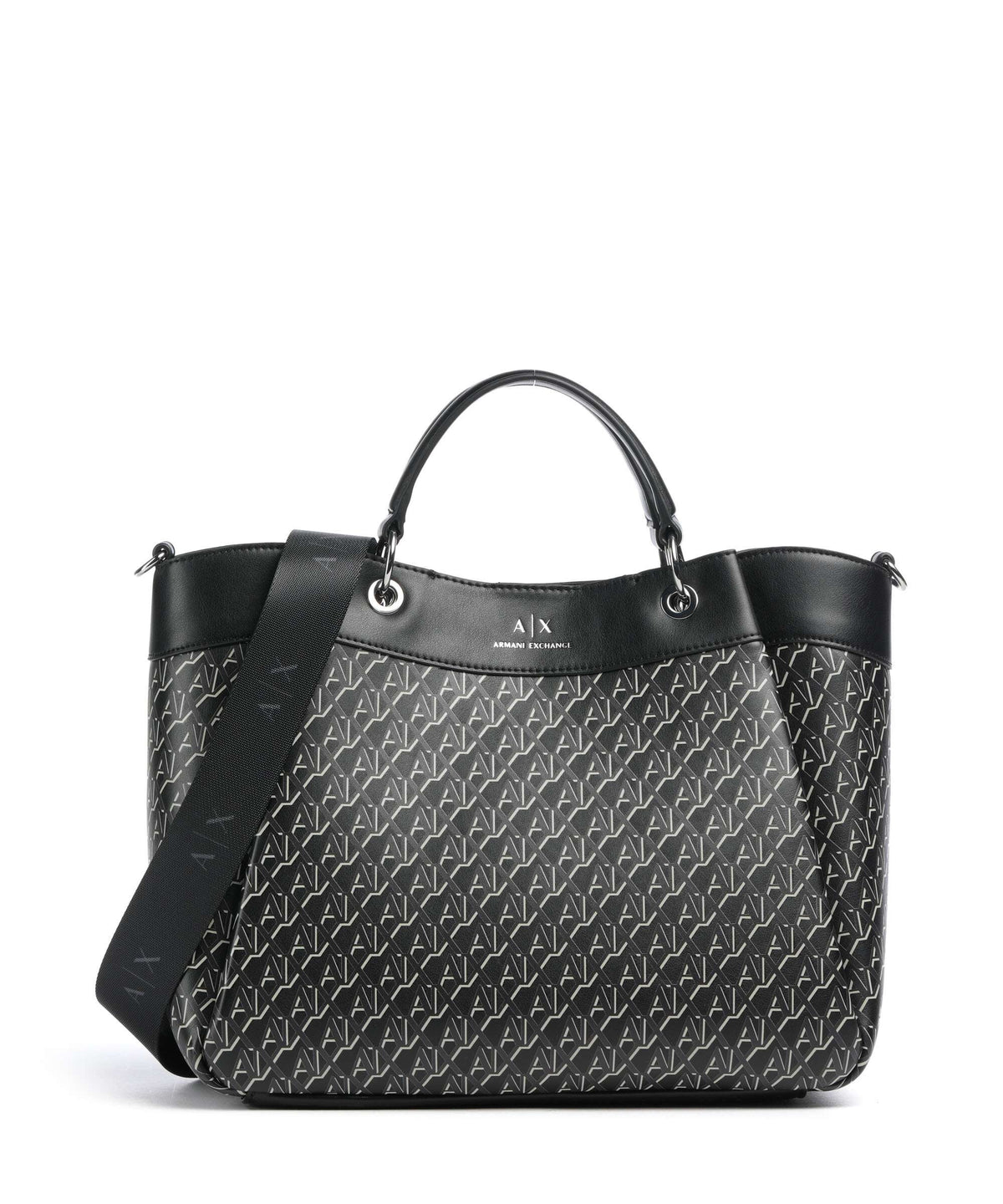 Armani Exchange Wave Monogram L Handbag black