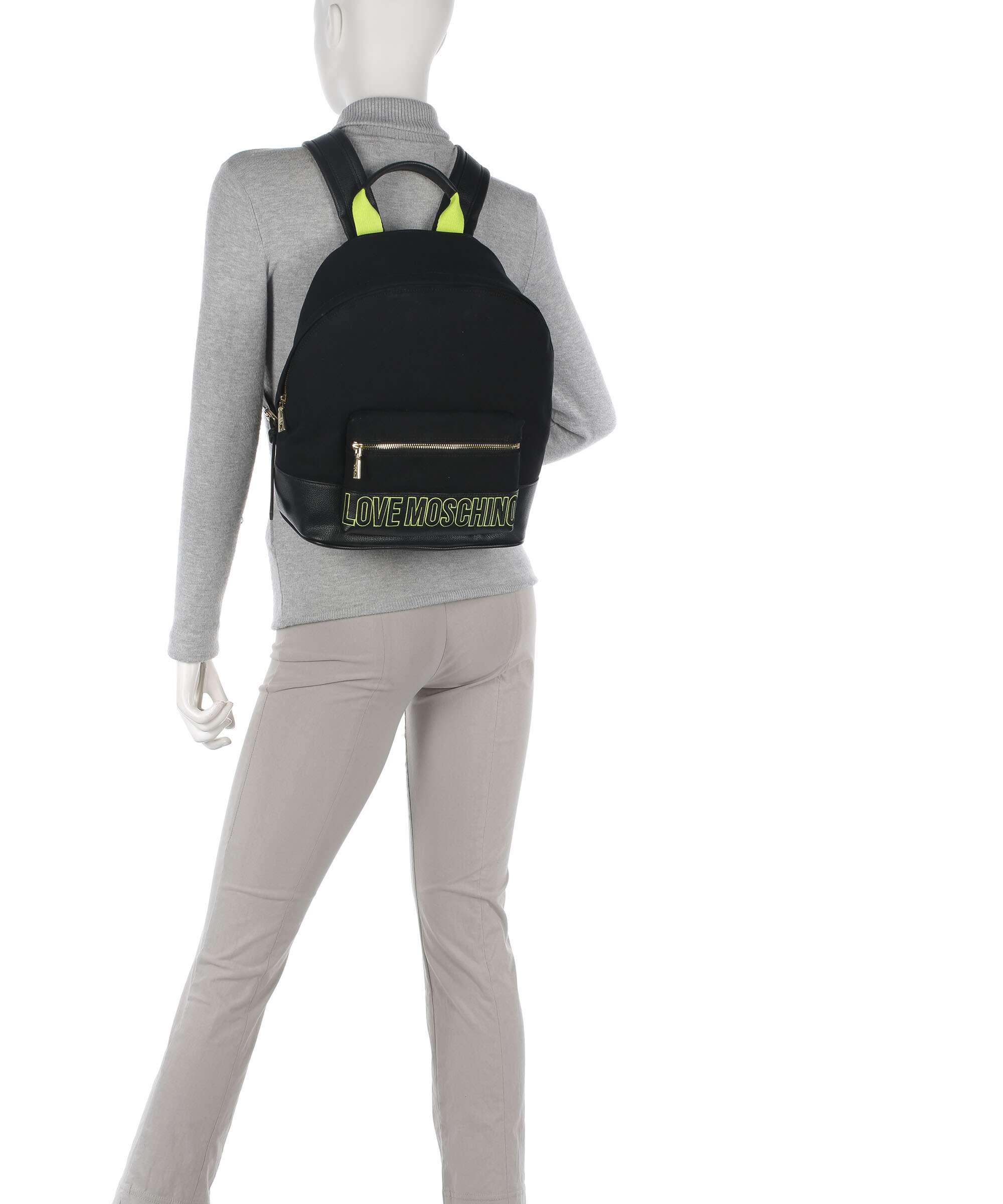 Love Moschino Free Time Backpack nero/lime