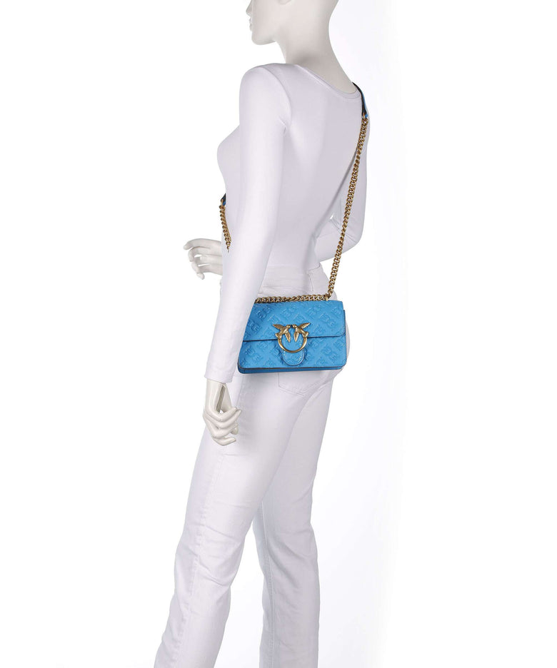 Pinko Love One Mini Shoulder bag azzurro dresda/antique gold