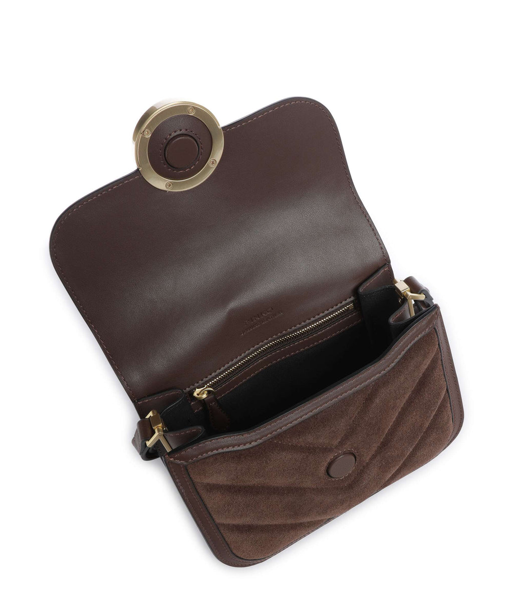 Pinko Love Box Crossbody bag marrone castano/matt gold