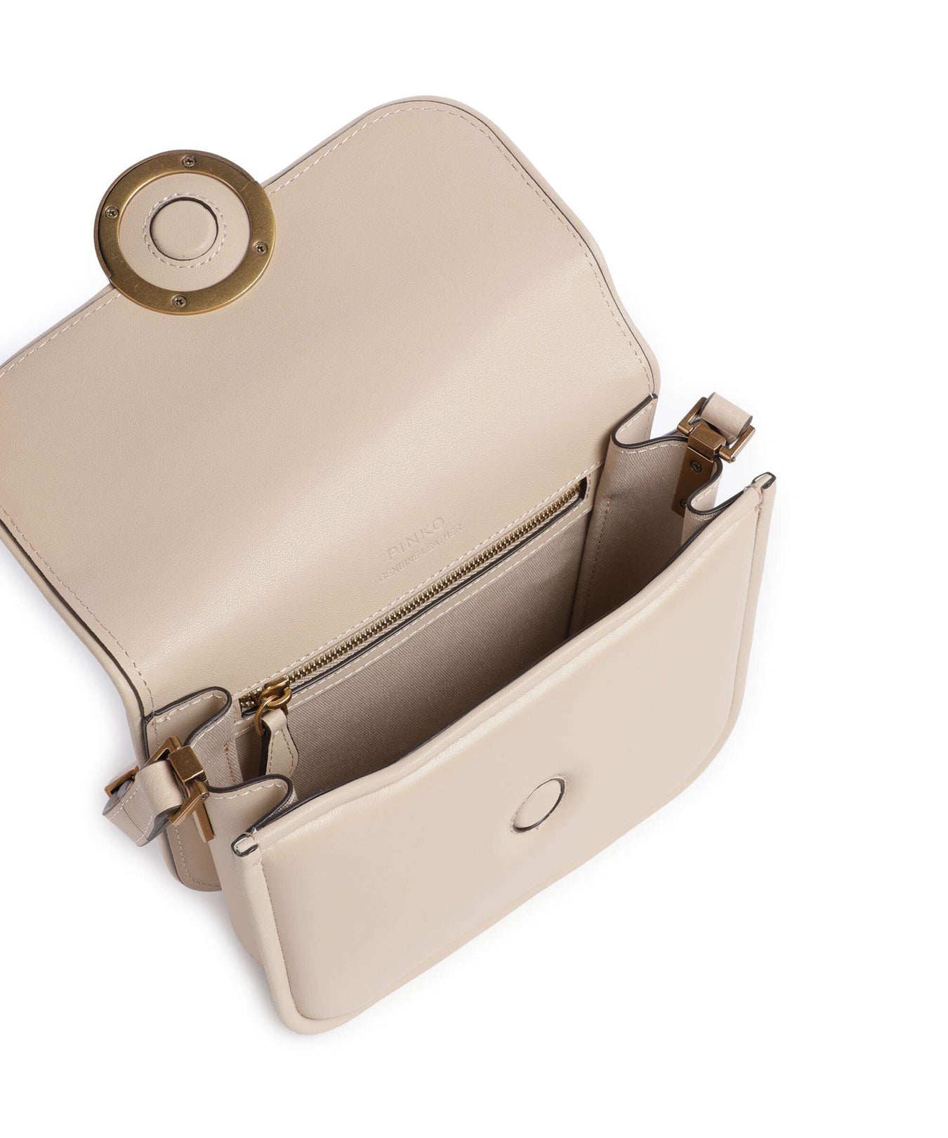 Pinko Love One Mini Crossbody bag beige/grigio fumo/antique gold