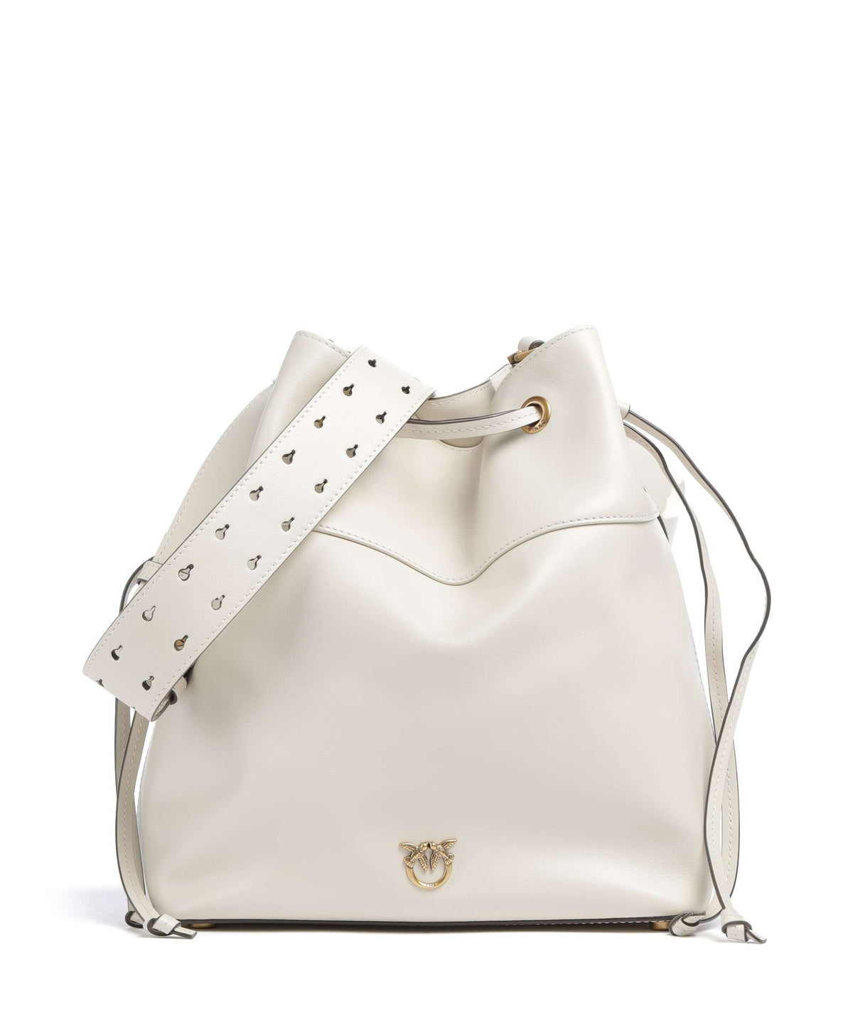 Pinko Secchiello Classic Bucket bag bianco seta/antique gold