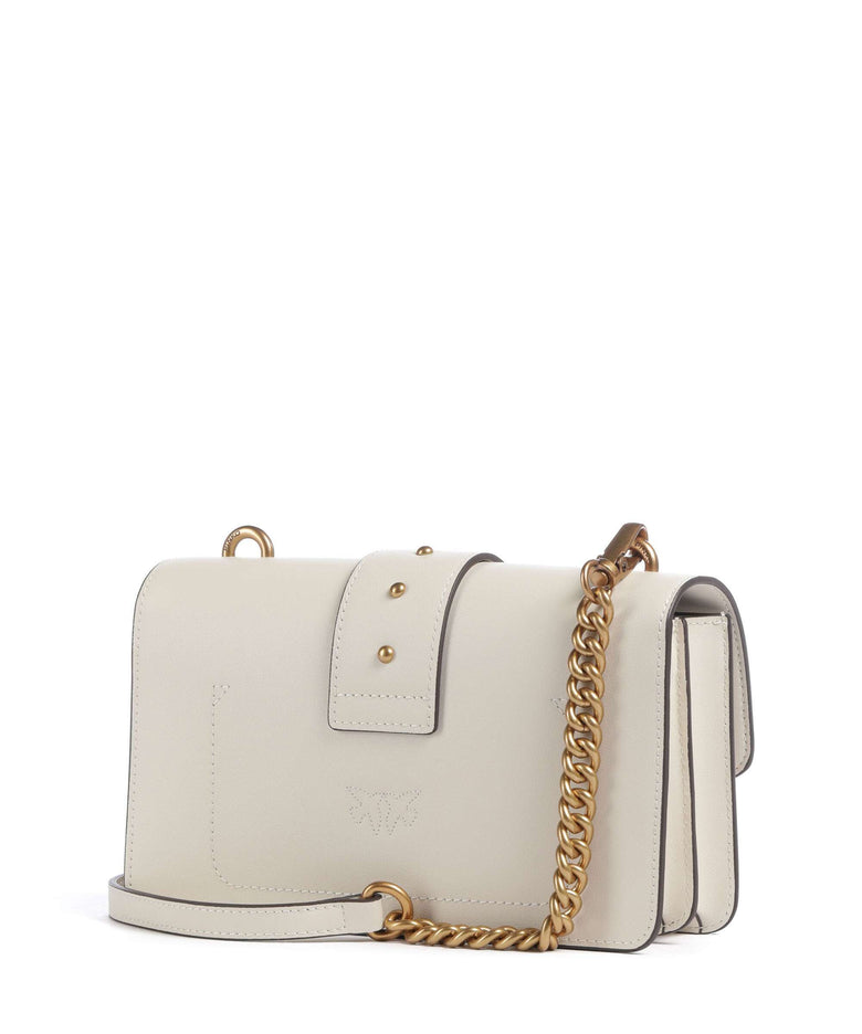 Pinko Love One Mini Crossbody bag bianco seta/antique gold