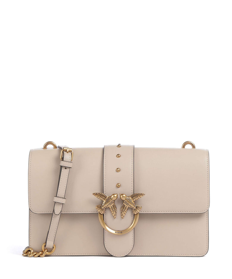 Pinko Love One Classic Crossbody bag beige/grigio fumo/antique gold