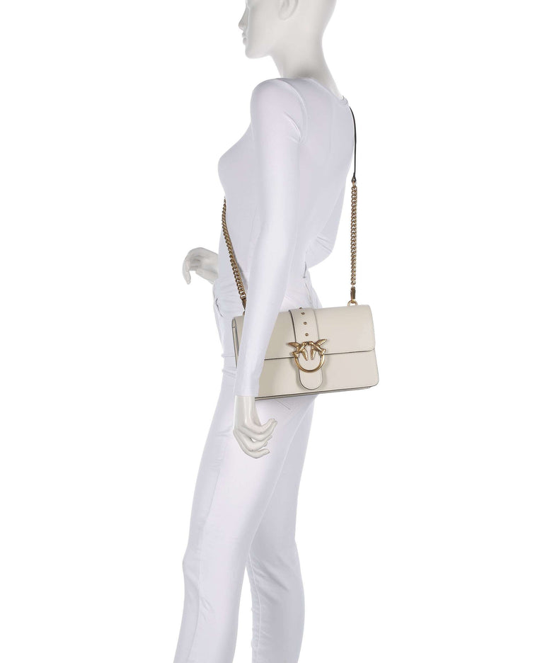 Pinko Love One Classic Crossbody bag bianco seta/antique gold