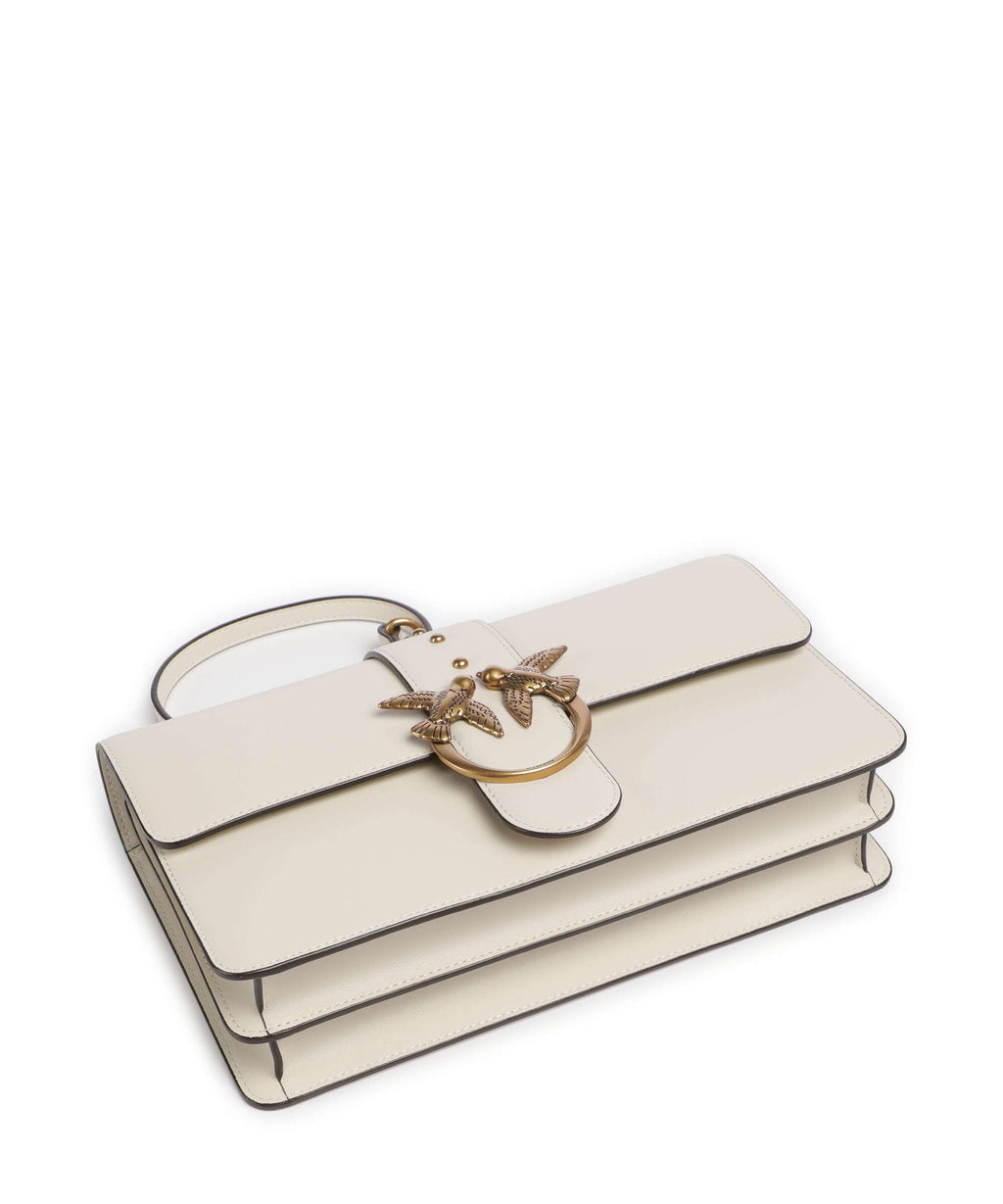Pinko Love One Classic Crossbody bag bianco seta/antique gold