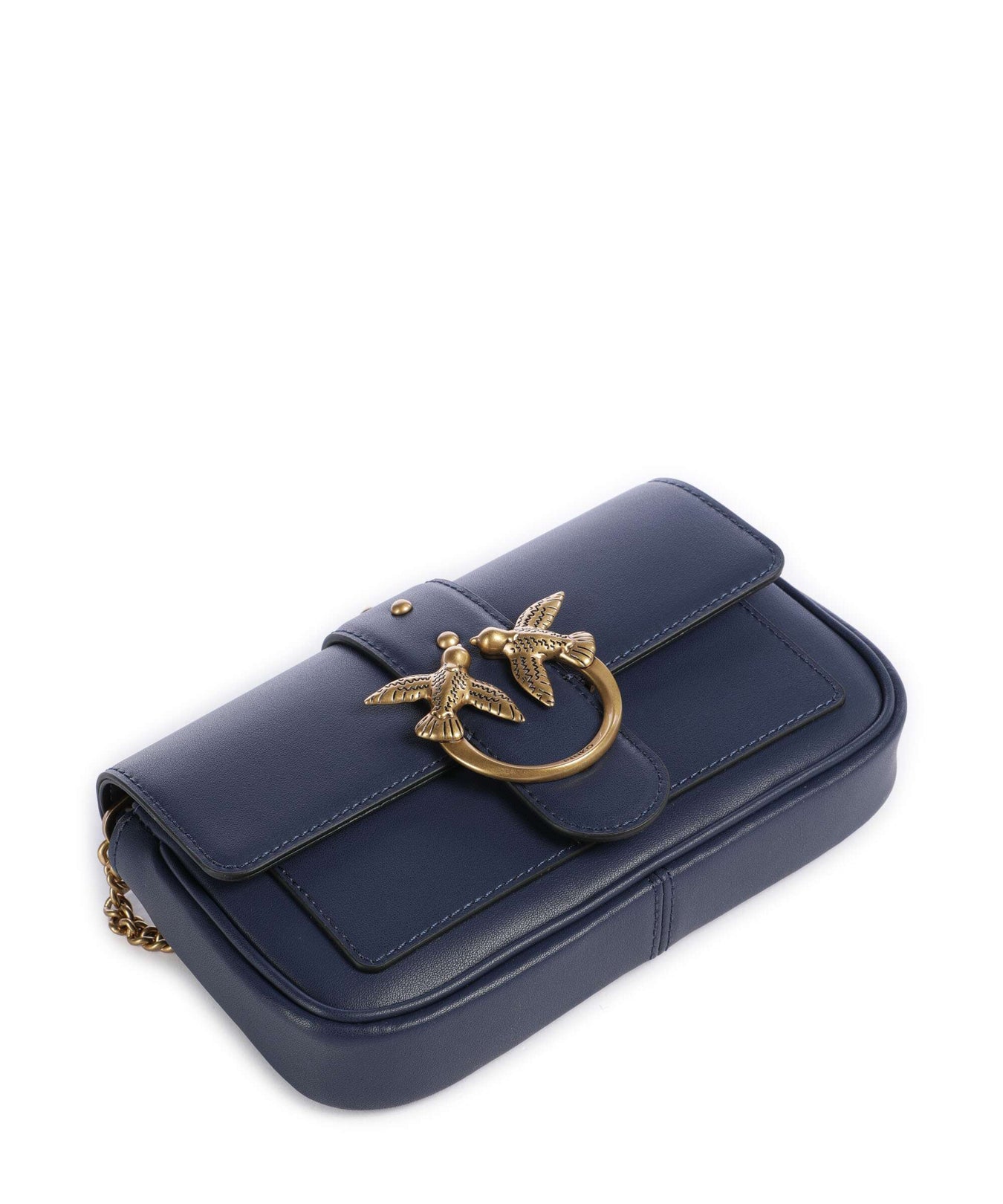 Pinko Love One Pocket Wallet blu indaco ombroso/antique gold