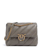 Pinko Love Puff Big Bolso de hombro grigio asfalto/antique gold