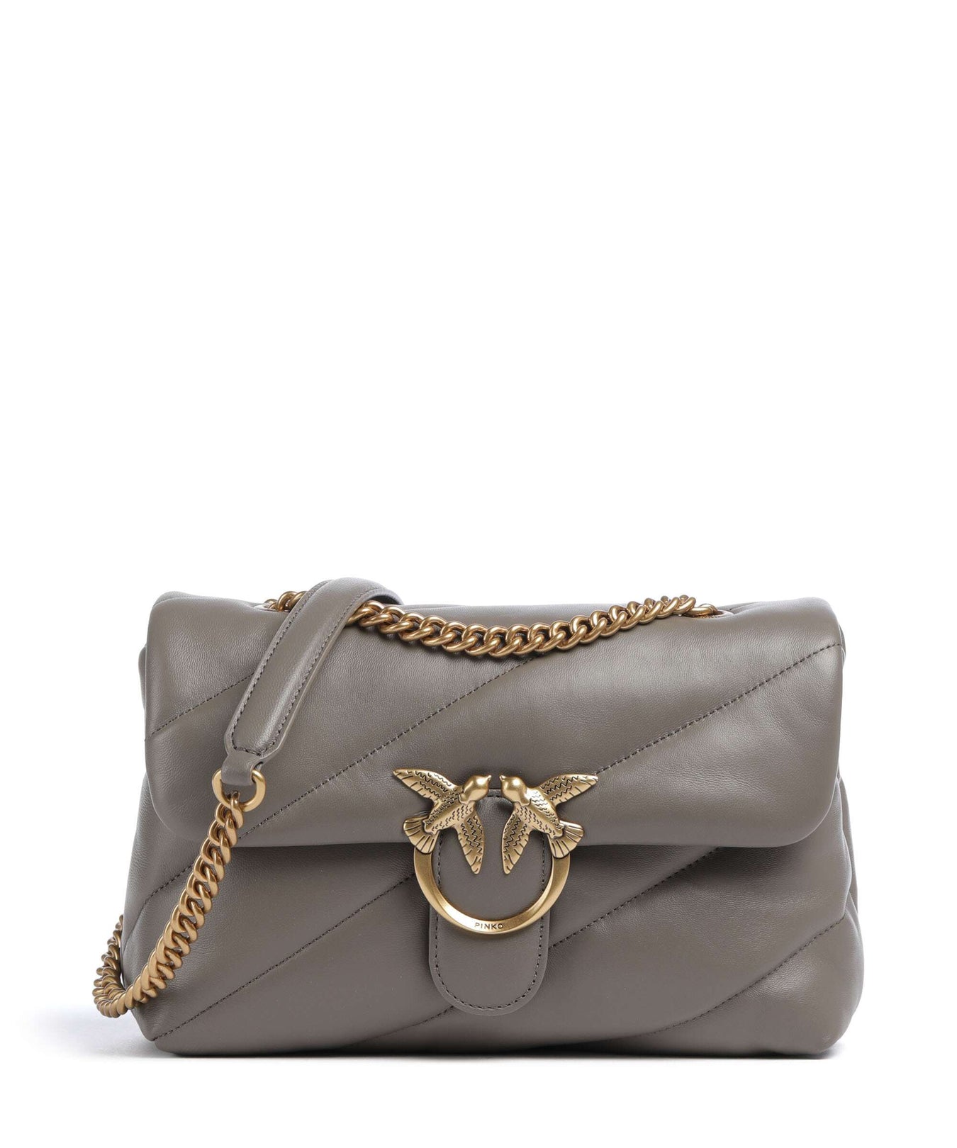 Pinko Love Puff Classic Shoulder bag grigio asfalto/antique gold