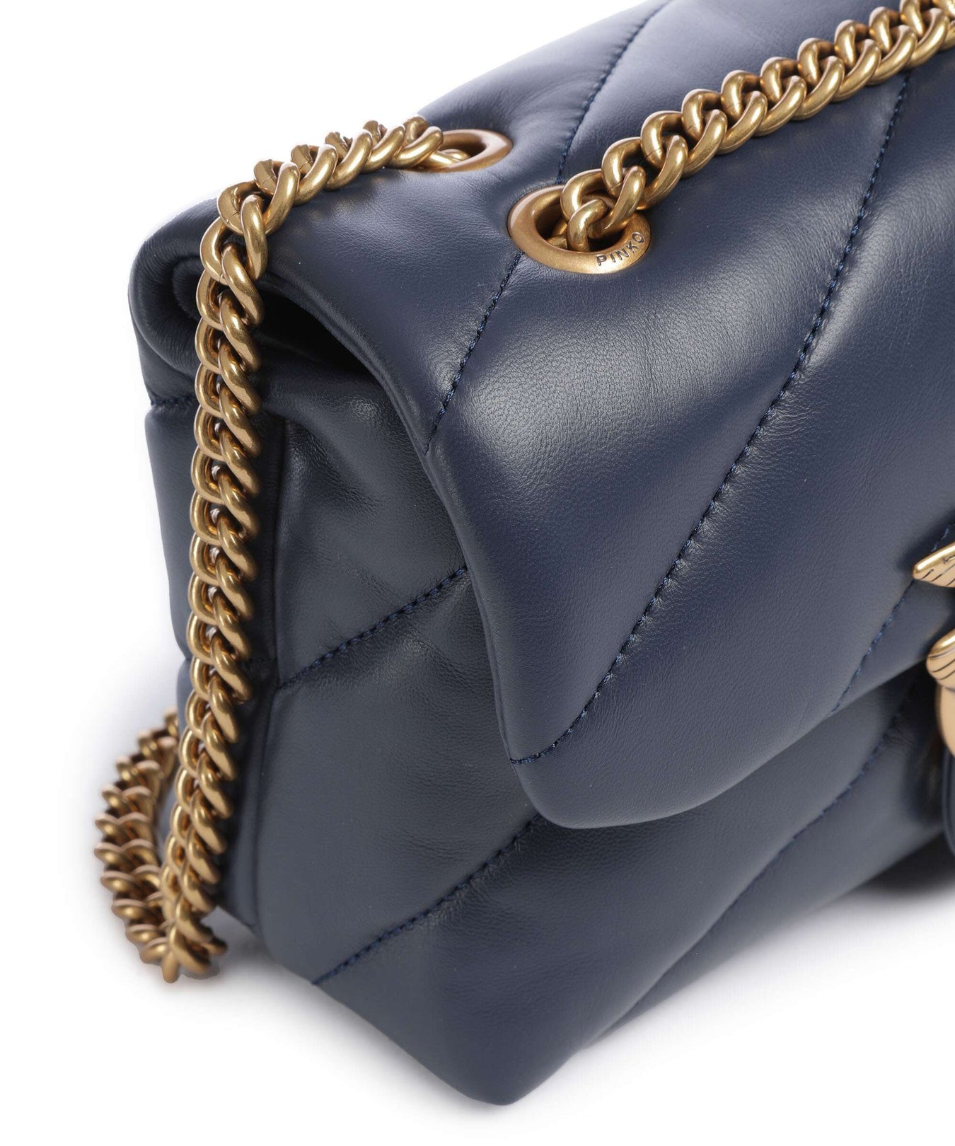 Pinko Love Puff Mini Shoulder bag blu indaco ombroso/antique gold