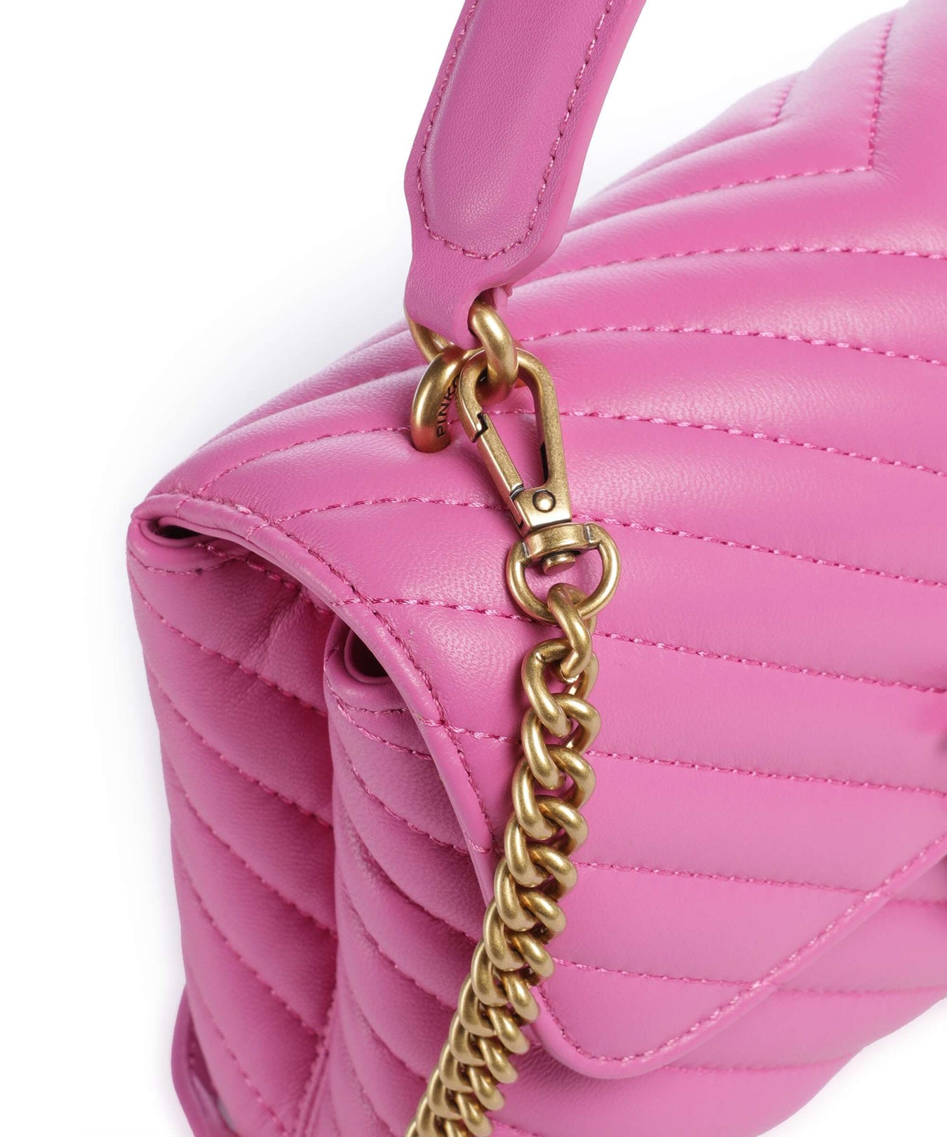 Pinko Love Lady Puff Mini Handbag rosa flogo/antique gold