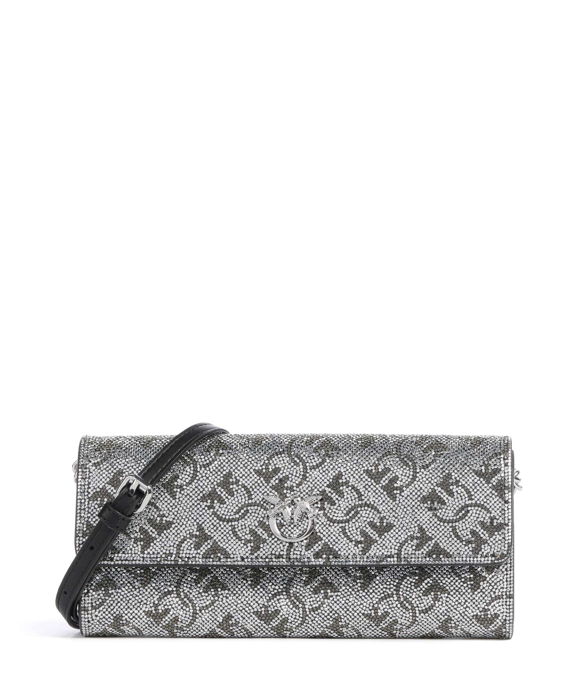 Pinko Love Birds Tiny Crossbody bag argento/nickel lucido