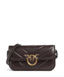 Pinko Love Box Baguette Bolso de hombro rosso mogano/antique gold