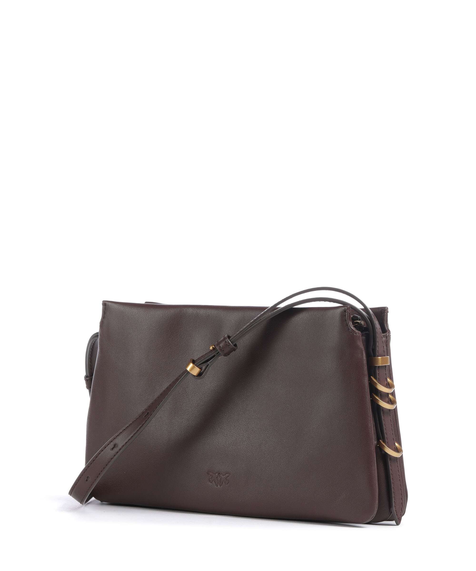 Pinko Triplet Mini Crossbody bag rosso mogano/antique gold