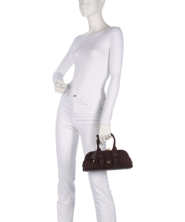 Pinko Bowling Baguette Handbag rosso mogano/antique gold