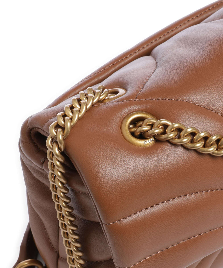 Pinko Love Puff Mini Shoulder bag marrone/leone/antique gold