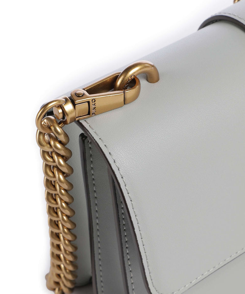 Pinko Love One Mini Crossbody bag grigio perla/antique gold