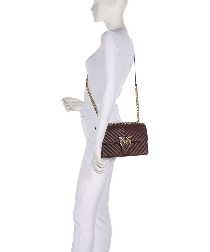 Pinko Love One Classic Shoulder bag rosso vino/antique gold