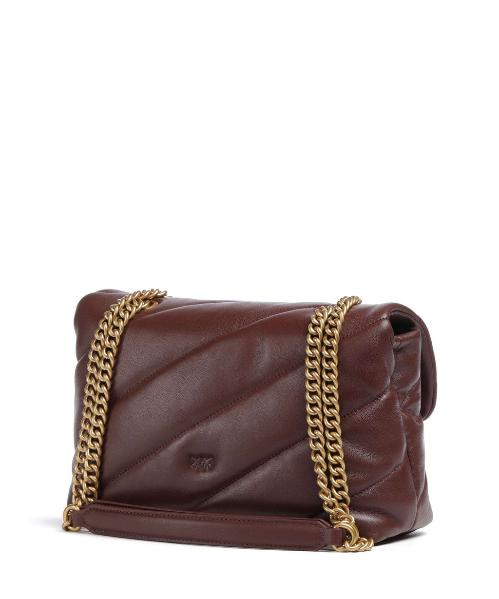 Pinko Love Puff Classic Shoulder bag rosso vino/antique gold