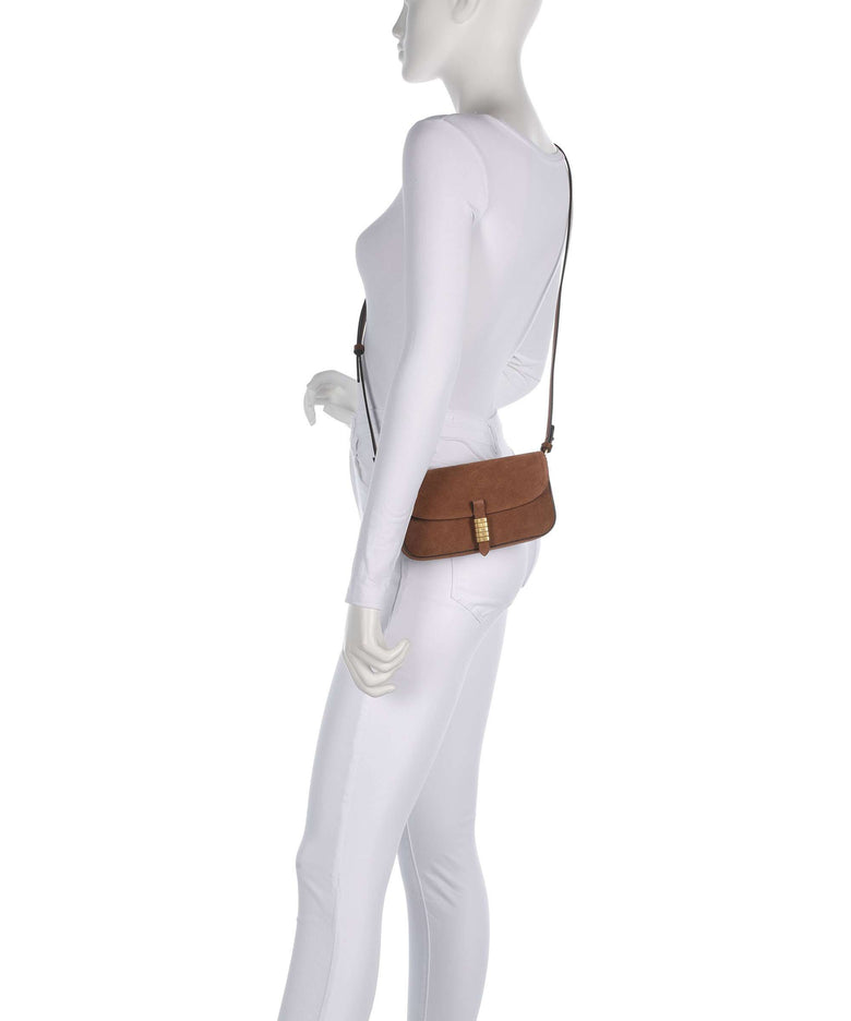 Pinko Saddle Flat Crossbody bag marrone/leone/antique gold