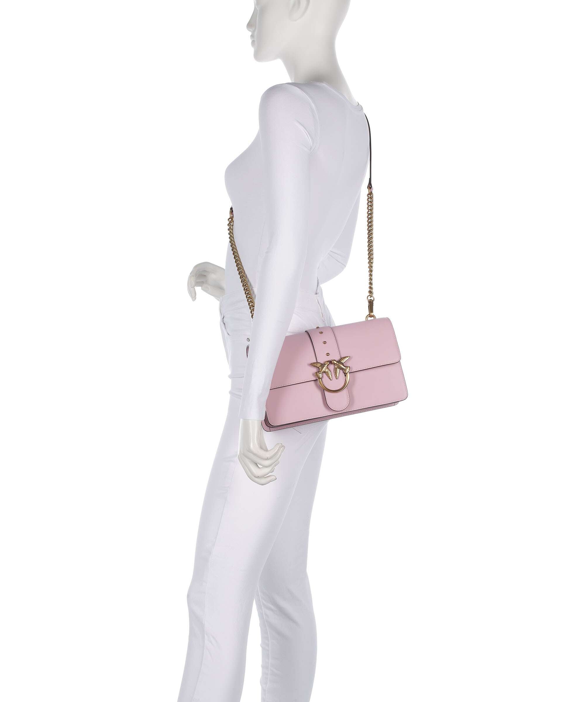 Pinko Love One Classic Crossbody bag rosa chiaro/antique gold