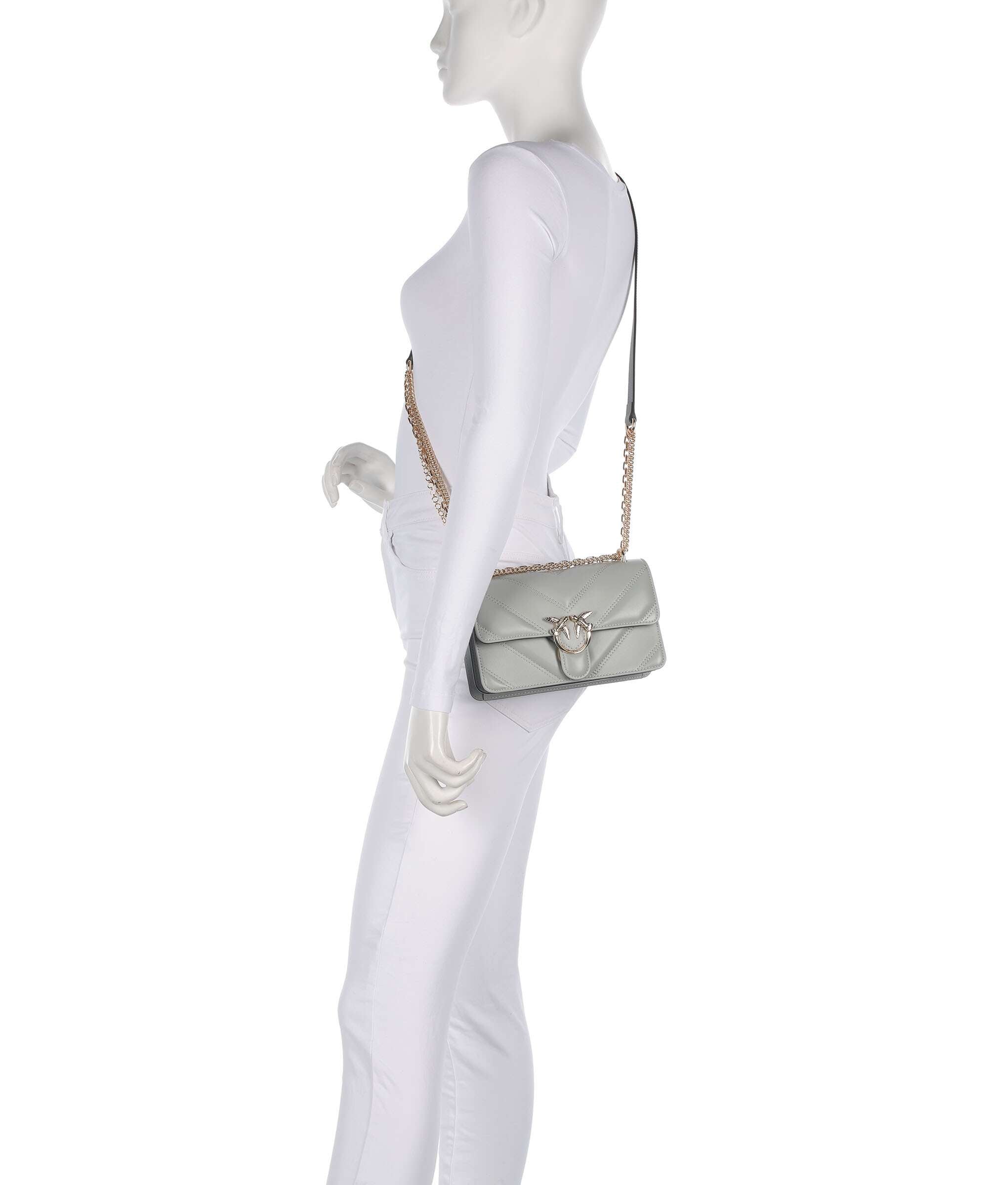 Pinko Love One Mini Shoulder bag grigio perla/gold mordore