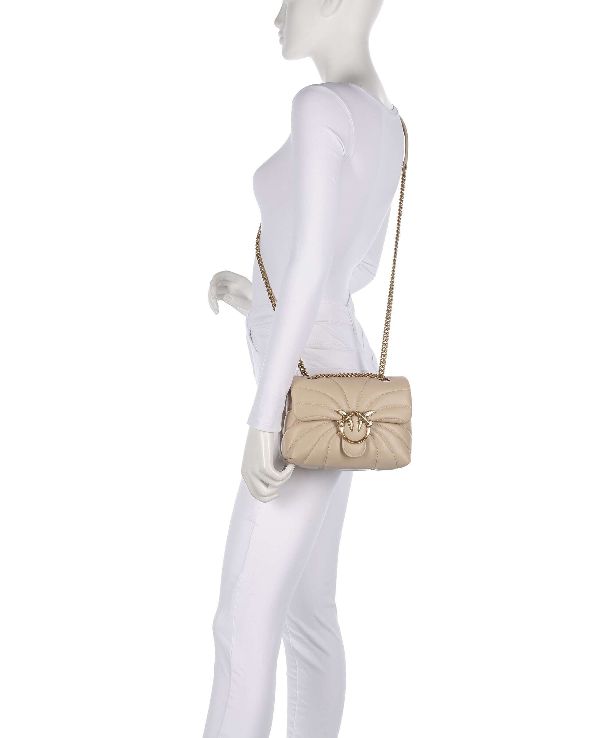 Pinko Love Puff Mini Shoulder bag beige/grigio fumo/antique gold