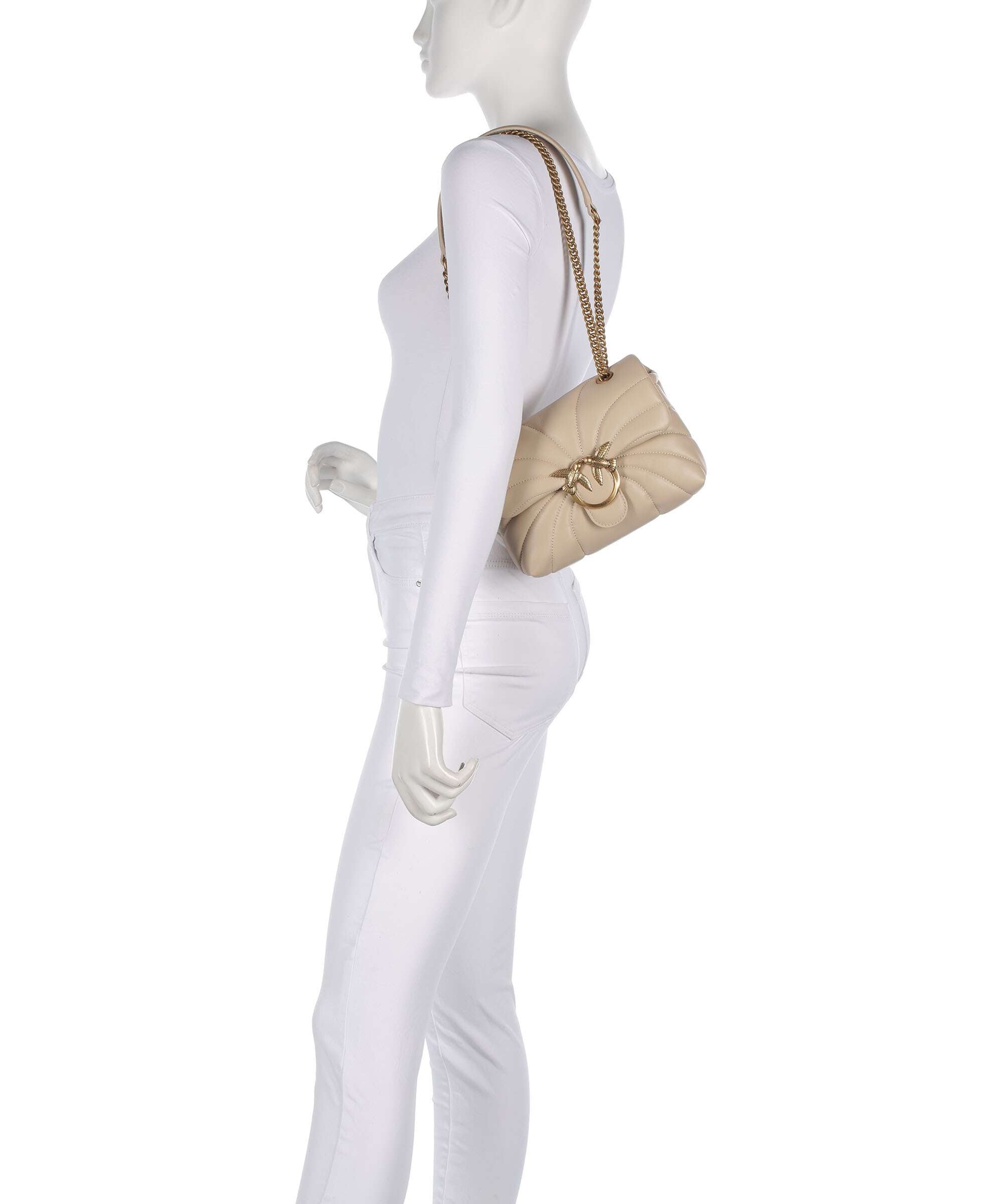 Pinko Love Puff Mini Shoulder bag beige/grigio fumo/antique gold