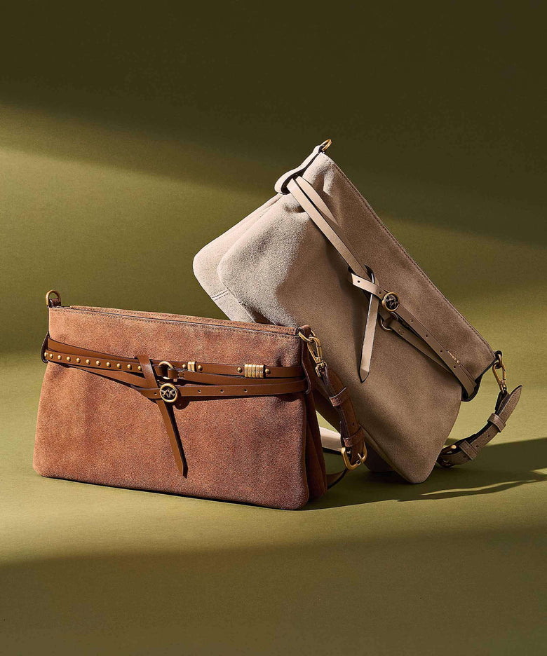 Pinko Belt Classic Shoulder bag marrone/leone/antique gold