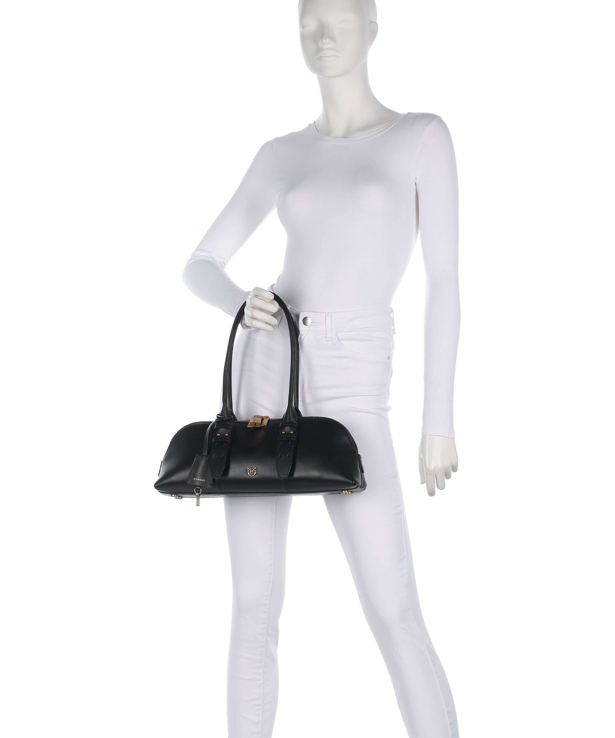 Pinko Bowling Horizontal Big Handbag nero/antique gold