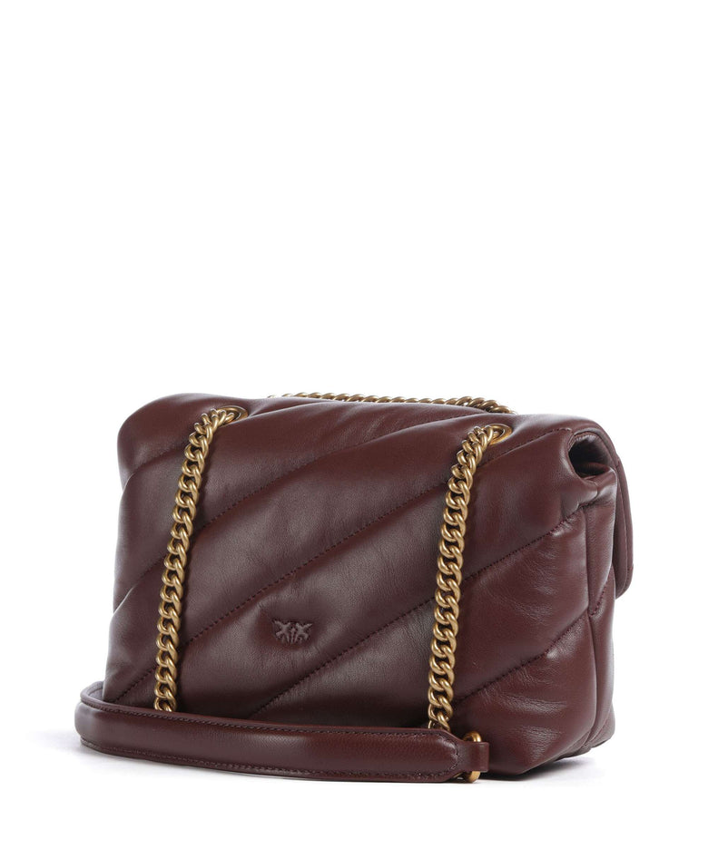Pinko Love Puff Mini Shoulder bag burgundy wine/antique gold