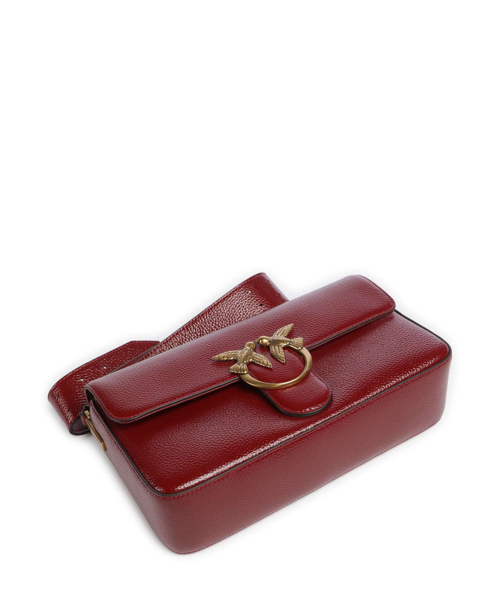 Pinko Love One Classic Slouchy Shoulder bag rosso scuro/antique gold