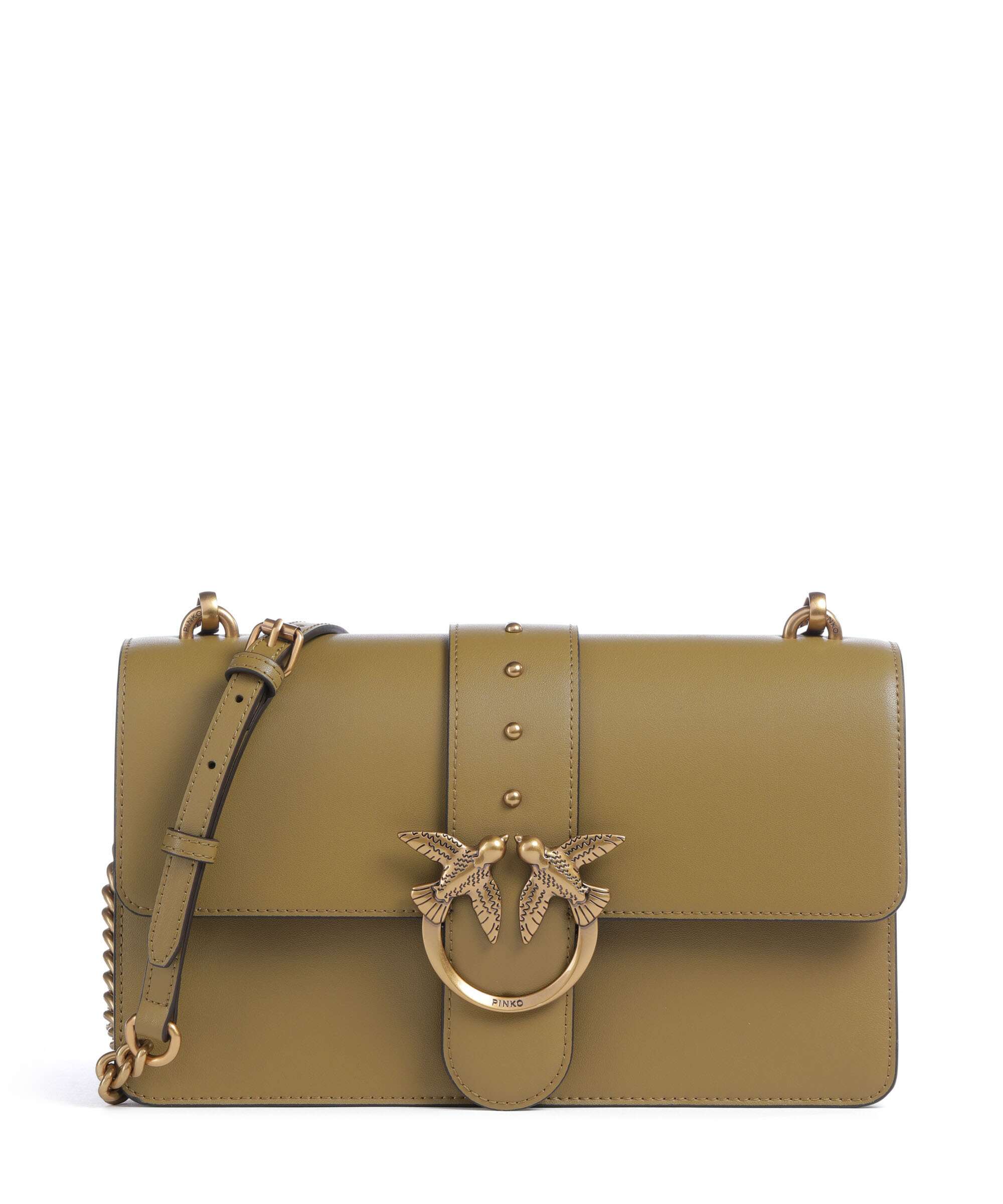 Pinko Love One Classic Crossbody bag verde canguro/antique gold