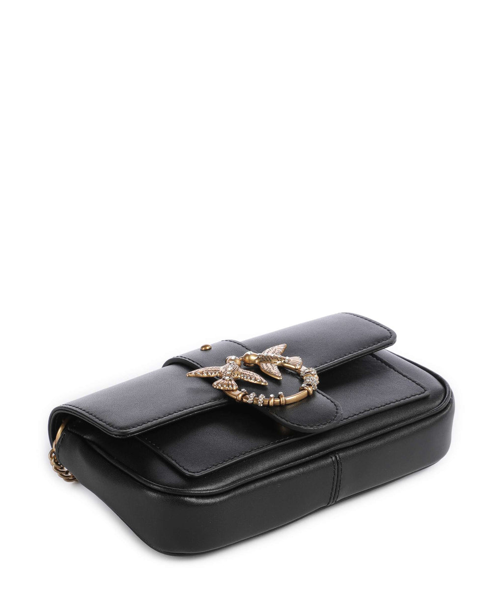 Pinko Love One Pocket New Buckle Crossbody bag nero/antique gold