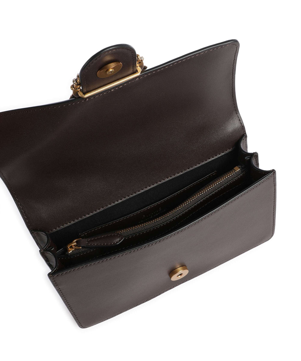Pinko Love One Mini New Buckle Crossbody bag marrone marasca/antique gold