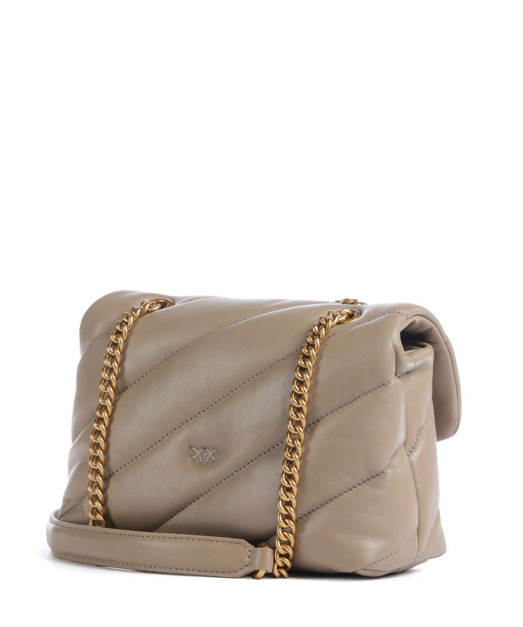 Pinko Love Puff Mini Shoulder bag grigio talpa/antique gold