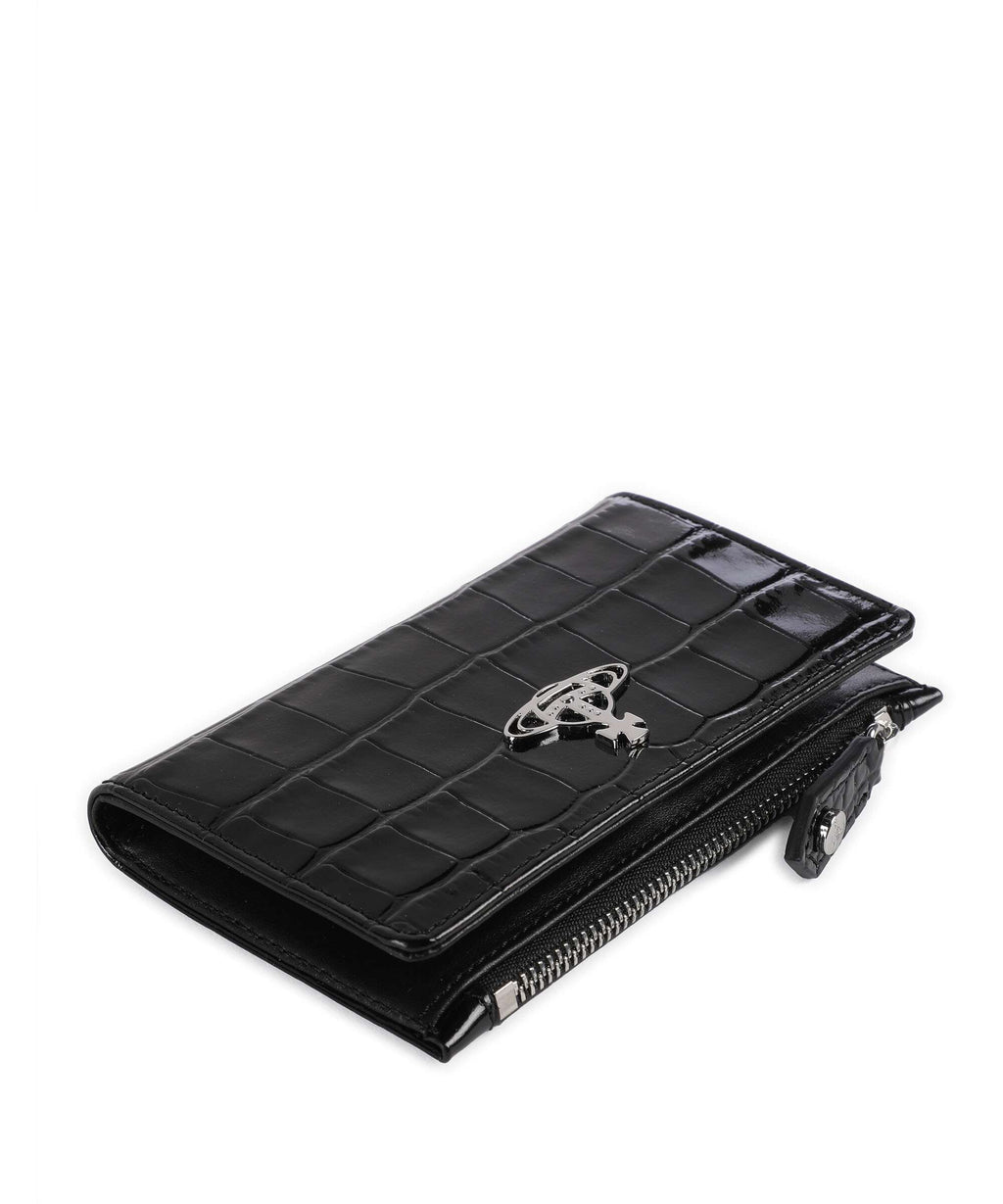Vivienne Westwood Embossed Croc Slim Credit card holder black