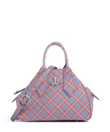 Vivienne Westwood Yasmine Saffiano Printed Small Bolso de mano blue/orange tartan