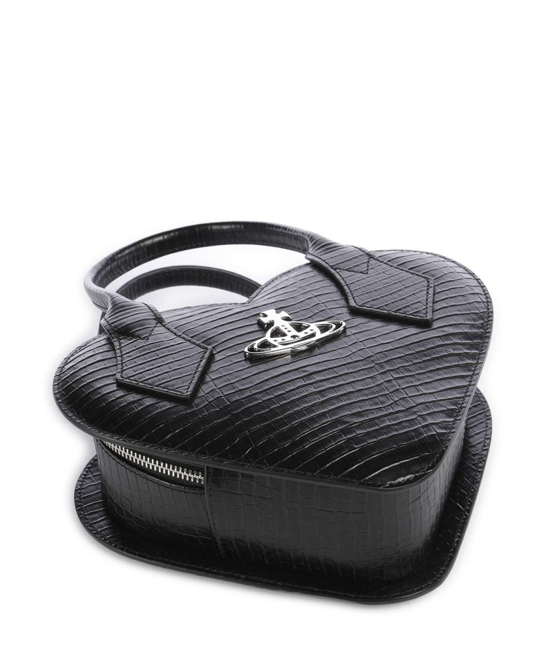 Vivienne Westwood Josephine Heart Embossed Croc Mini Handbag black