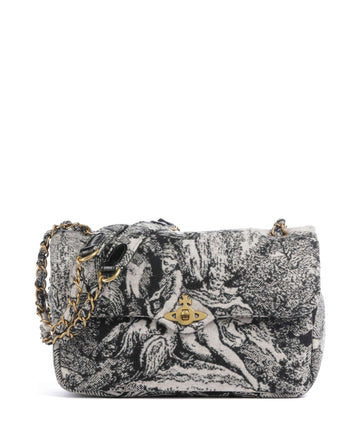 Vivienne Westwood Anita Venus Wool Jacquard Medium Shoulder bag cream/black