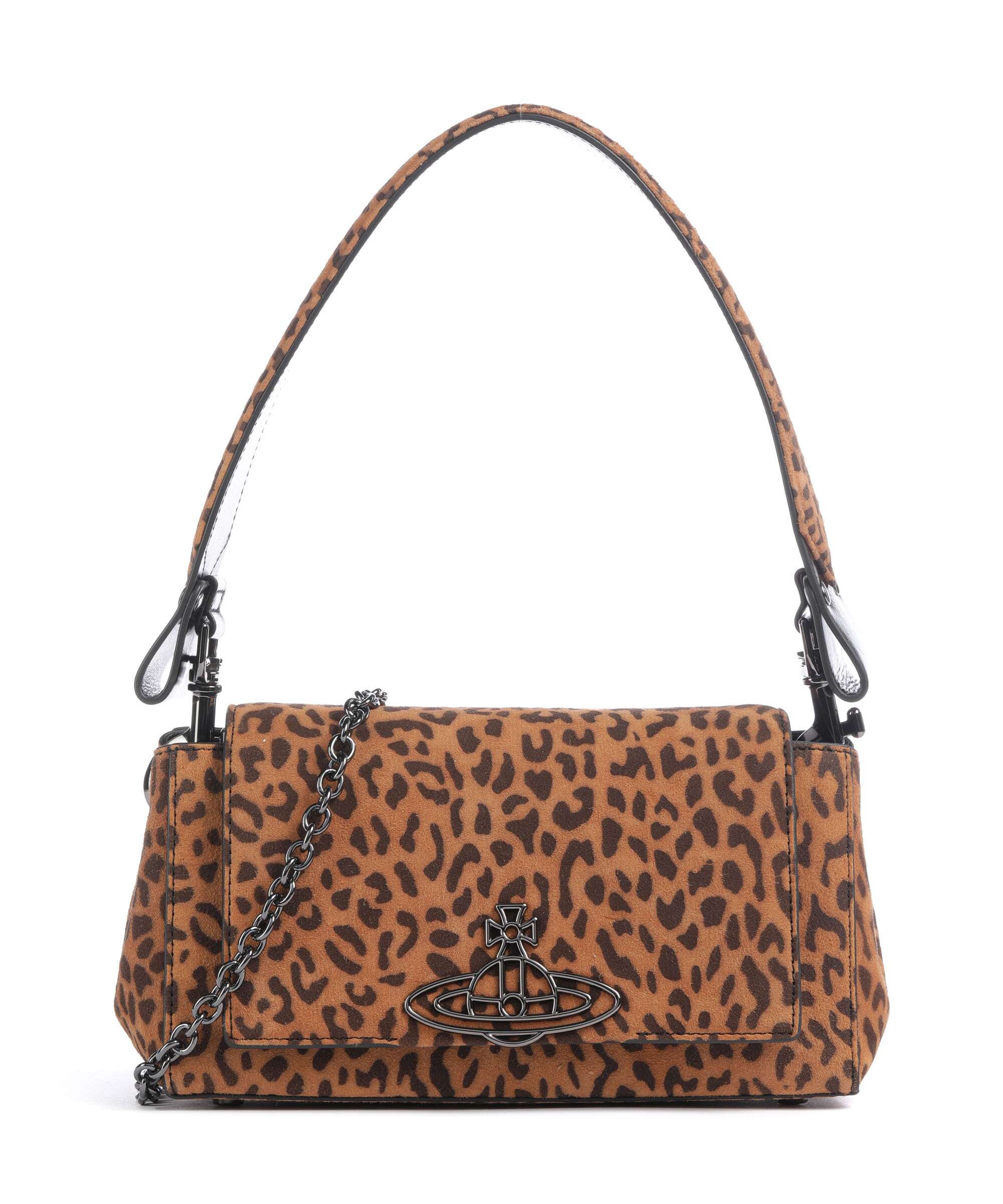 Vivienne Westwood Hazel Suede Printed Medium Shoulder bag leopard
