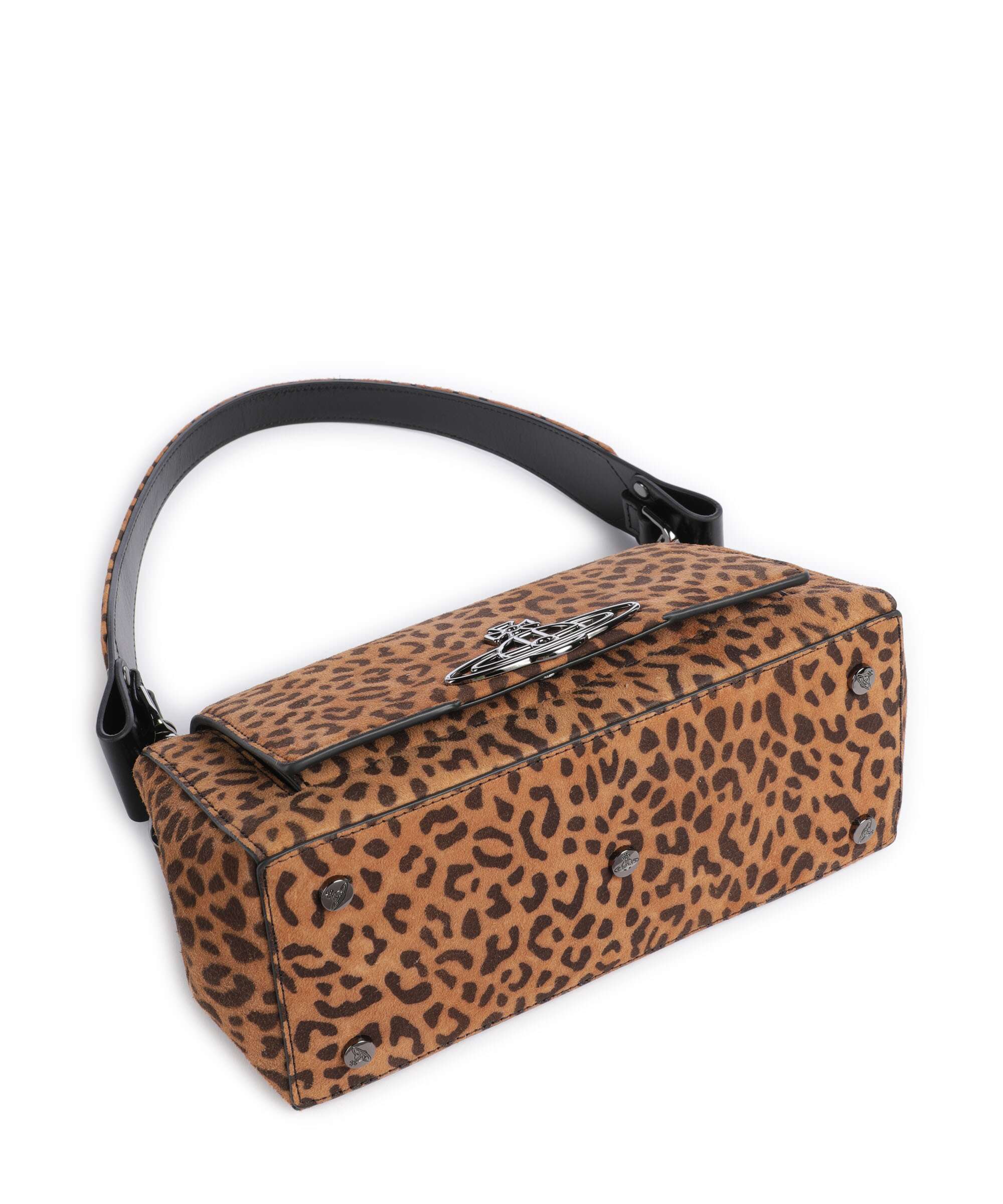 Vivienne Westwood Hazel Suede Printed Medium Shoulder bag leopard