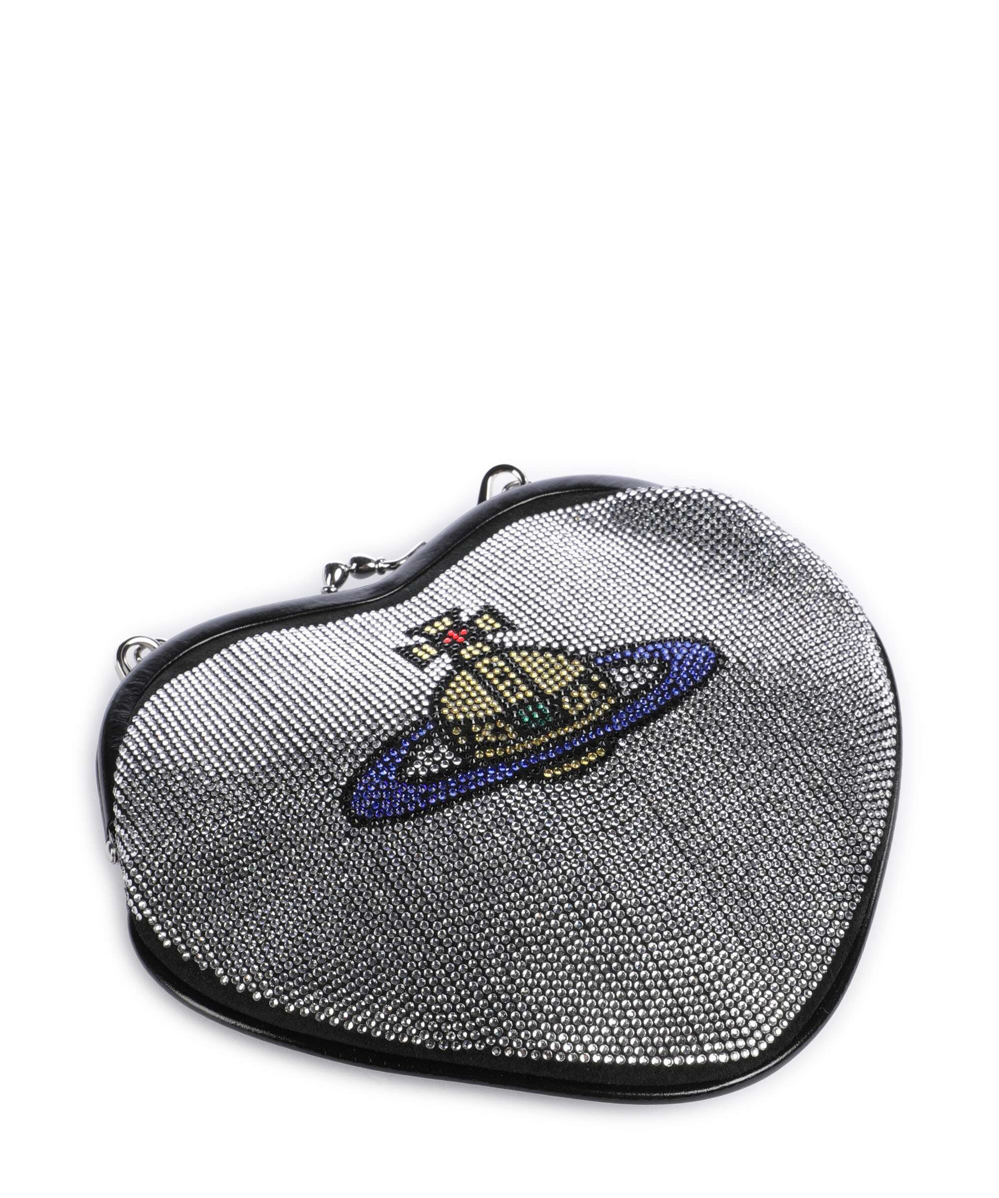Vivienne Westwood Belle Heart Frame Diamante Crossbody bag silver