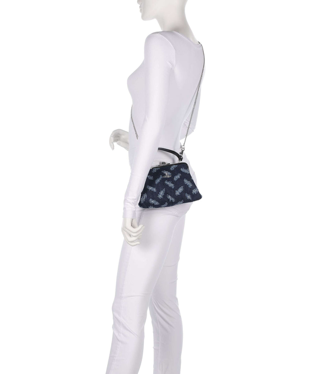 Vivienne Westwood Granny Frame Ripped Denim Crossbody bag indigo