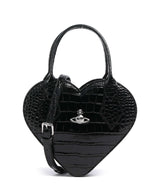 Vivienne Westwood Josephine Heart Embossed Croc Bolso de mano black