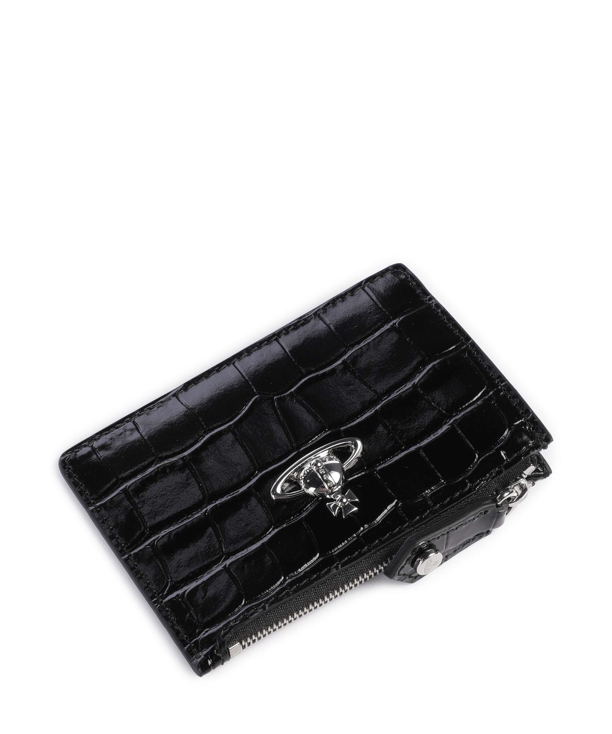 Vivienne Westwood Embossed Croc Slim Credit card holder black