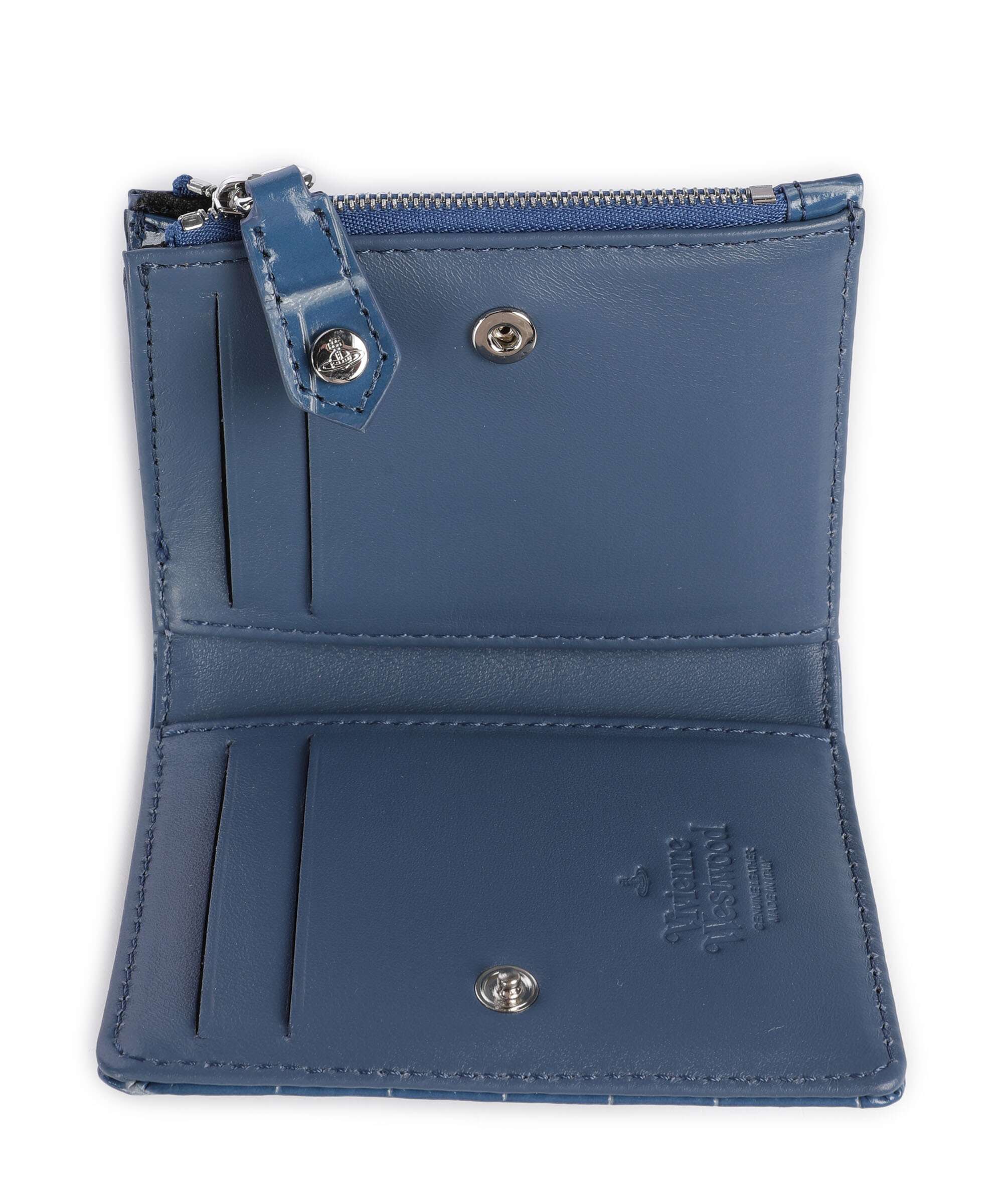 Vivienne Westwood Embossed Croc Slim Wallet blue