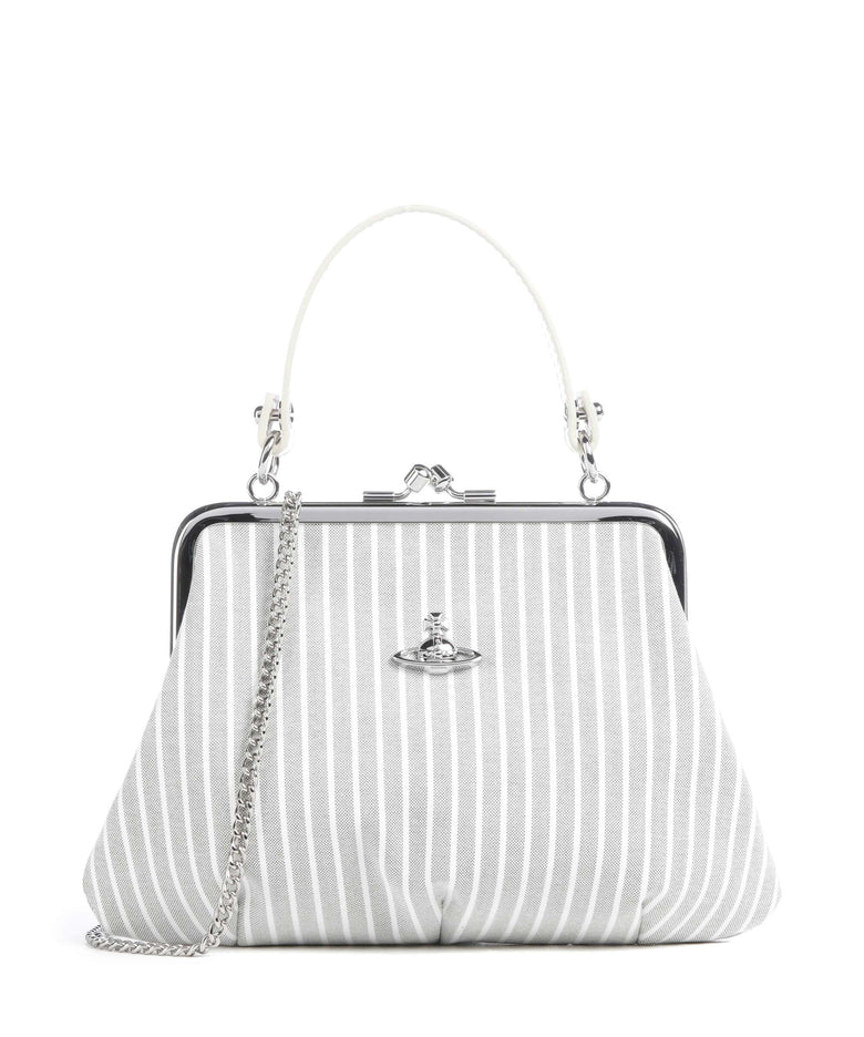 Vivienne Westwood Granny Frame Classic Oxford Shirt Handbag thyme stripe