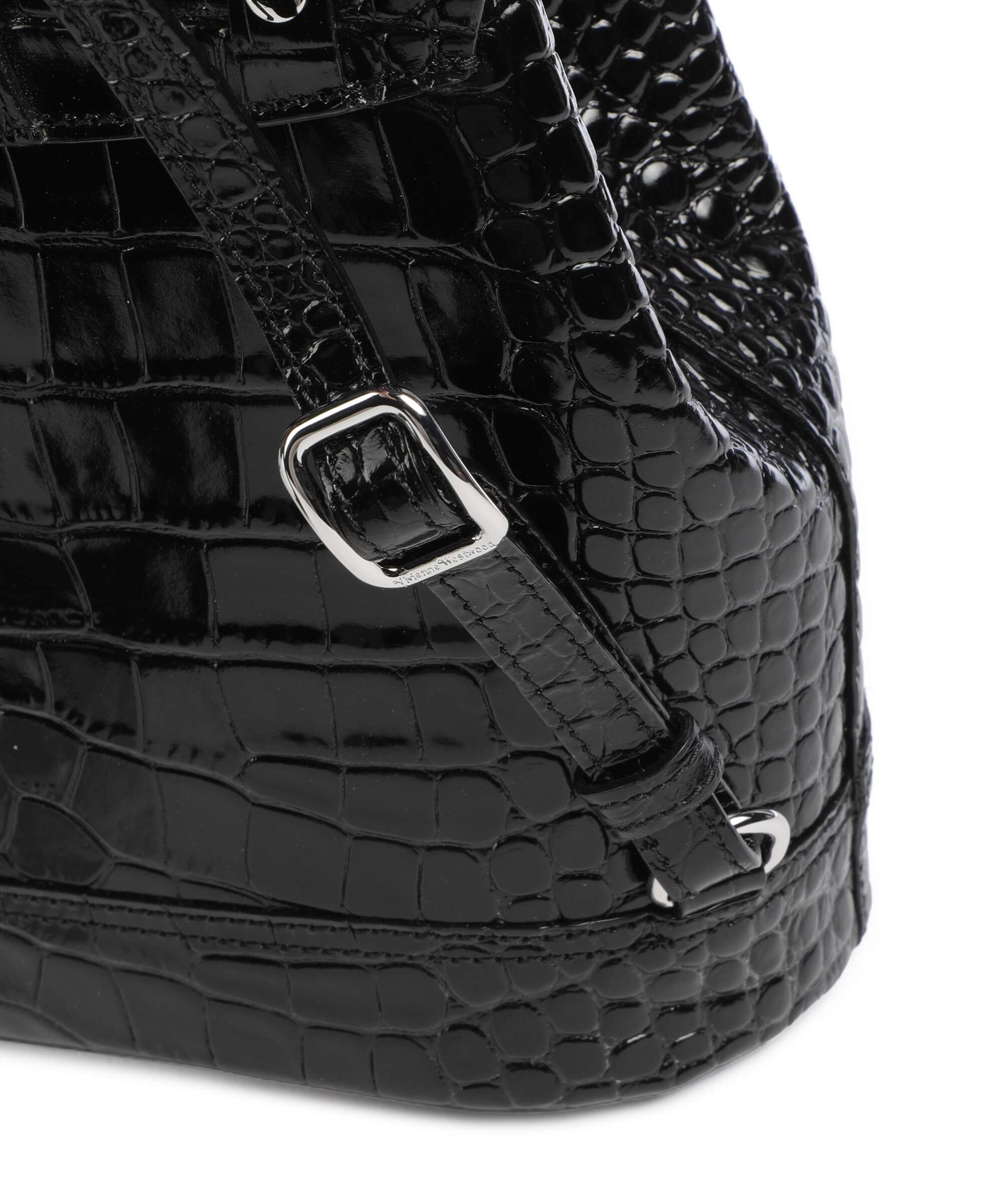Vivienne Westwood Max Embossed Croc Small Backpack black